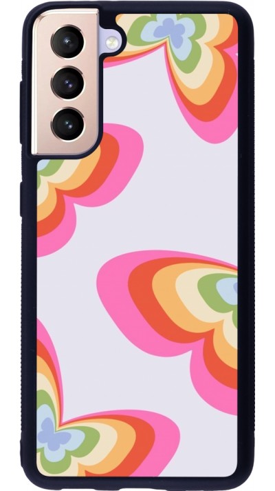 Samsung Galaxy S21 5G Case Hülle - Silikon schwarz Easter 2024 rainbow butterflies