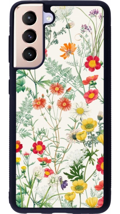 Coque Samsung Galaxy S21 5G - Silicone rigide noir Flora Botanical Wildlife