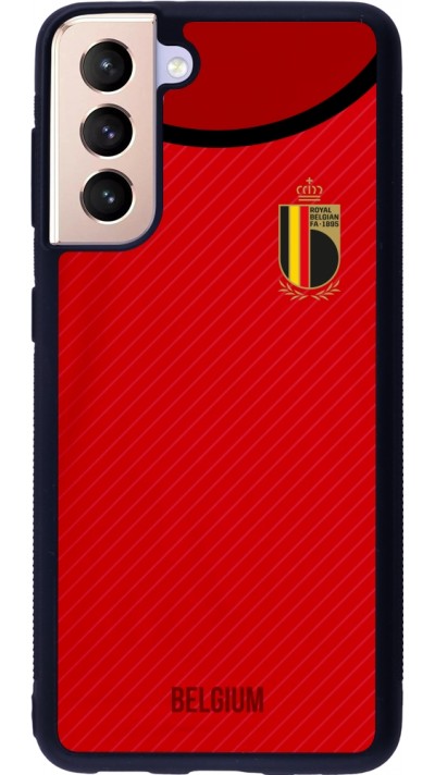 Samsung Galaxy S21 5G Case Hülle - Silikon schwarz Belgien 2022 personalisierbares Fußballtrikot