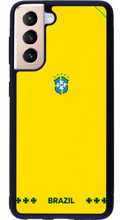 Samsung Galaxy S21 5G Case Hülle - Silikon schwarz Brasilien 2026 personalisierbares Fussballtrikot
