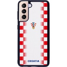 Samsung Galaxy S21 5G Case Hülle - Silikon schwarz Kroatien 2026 personalisierbares Fussballtrikot