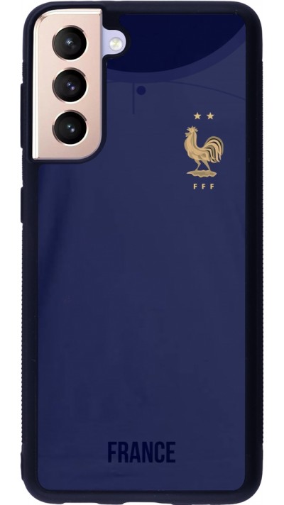 Samsung Galaxy S21 5G Case Hülle - Silikon schwarz Frankreich 2022 personalisierbares Fussballtrikot