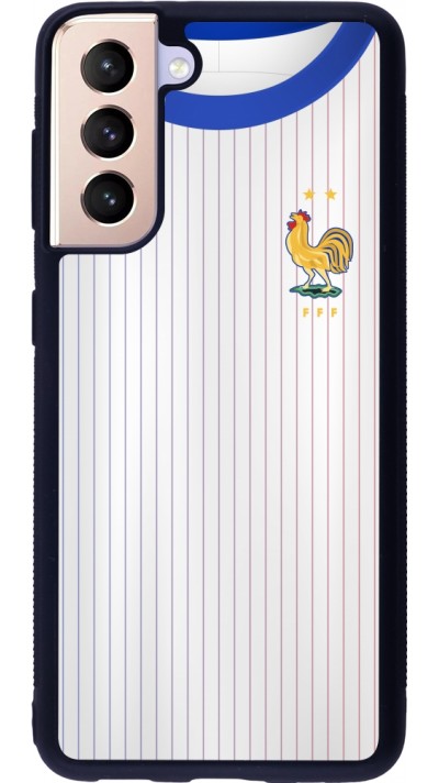 Samsung Galaxy S21 5G Case Hülle - Silikon schwarz Frankreich Away personalisierbares Fussballtrikot