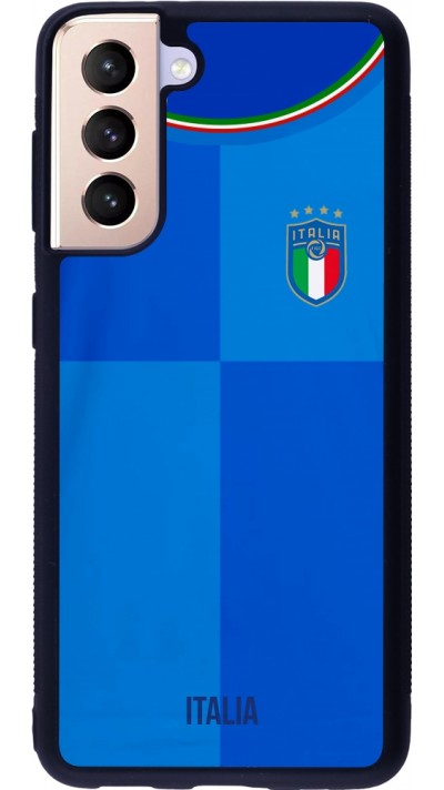 Samsung Galaxy S21 5G Case Hülle - Silikon schwarz Italien 2022 personalisierbares Fußballtrikot