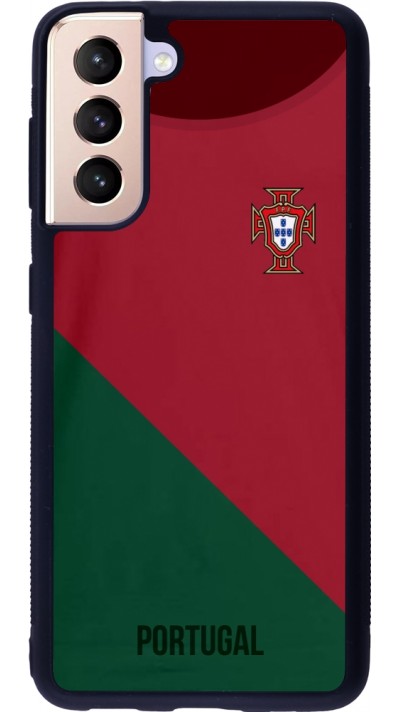 Samsung Galaxy S21 5G Case Hülle - Silikon schwarz Fussballtrikot Portugal2022