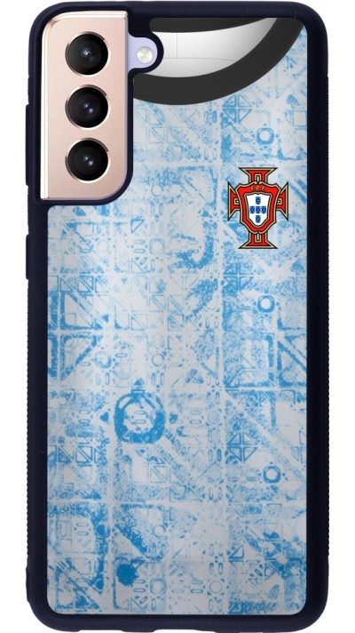 Samsung Galaxy S21 5G Case Hülle - Silikon schwarz Portugal Away personalisierbares Fussballtrikot