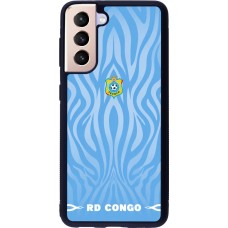 Samsung Galaxy S21 5G Case Hülle - Silikon schwarz Demokratische Republik Kongo 2026 personalisierbares Fussballtrikot