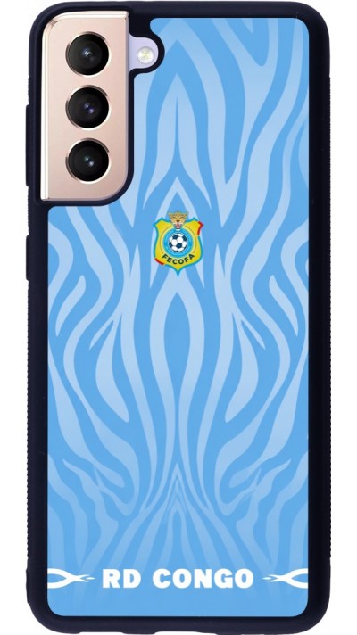 Samsung Galaxy S21 5G Case Hülle - Silikon schwarz Demokratische Republik Kongo 2026 personalisierbares Fussballtrikot