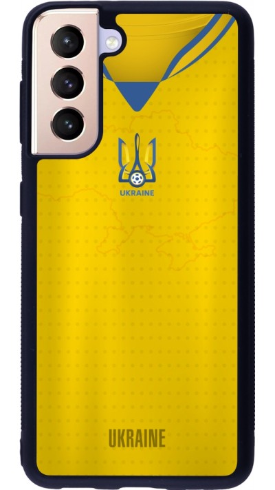 Samsung Galaxy S21 5G Case Hülle - Silikon schwarz Fussballtrikot Ukraine