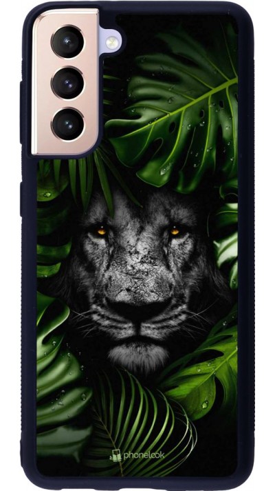 Coque Samsung Galaxy S21 5G - Silicone rigide noir Forest Lion