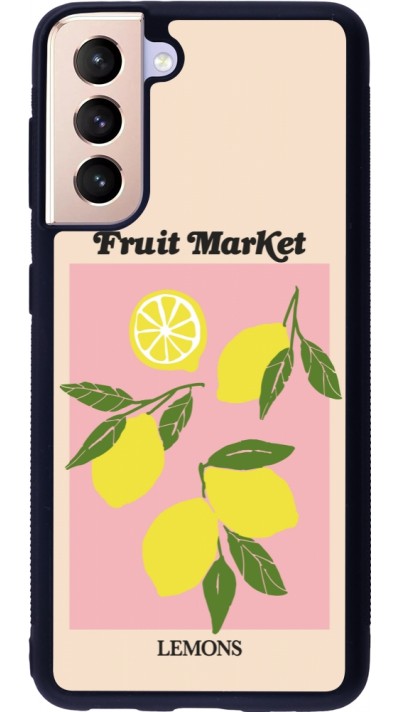 Samsung Galaxy S21 5G Case Hülle - Silikon schwarz Fruit market lemons 2026