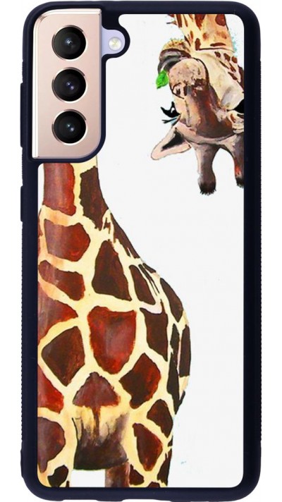 Coque Samsung Galaxy S21 5G - Silicone rigide noir Giraffe Fit