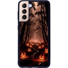 Samsung Galaxy S21 5G Case Hülle - Silikon schwarz Halloween 2025 Road of Terrifying Pumpkins
