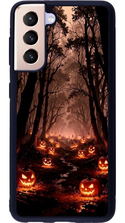 Samsung Galaxy S21 5G Case Hülle - Silikon schwarz Halloween 2025 Road of Terrifying Pumpkins