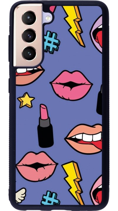 Coque Samsung Galaxy S21 5G - Silicone rigide noir Lips and lipgloss