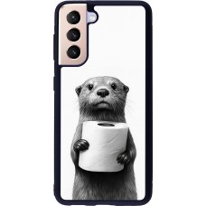 Samsung Galaxy S21 5G Case Hülle - Silikon schwarz Otter Toilettenpapier