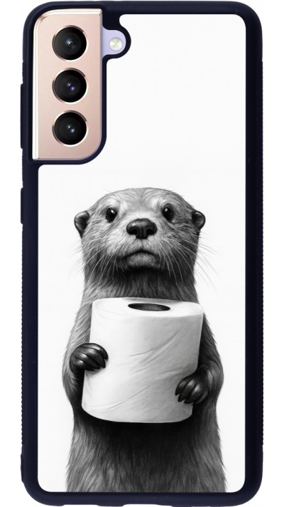 Samsung Galaxy S21 5G Case Hülle - Silikon schwarz Otter Toilettenpapier