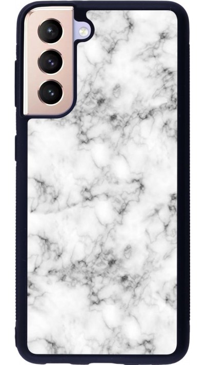 Coque Samsung Galaxy S21 5G - Silicone rigide noir Marble 01