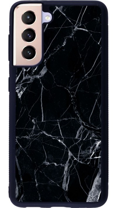 Coque Samsung Galaxy S21 5G - Silicone rigide noir Marble Black 01