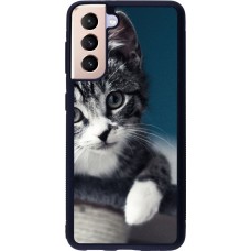 Coque Samsung Galaxy S21 5G - Silicone rigide noir Meow 23