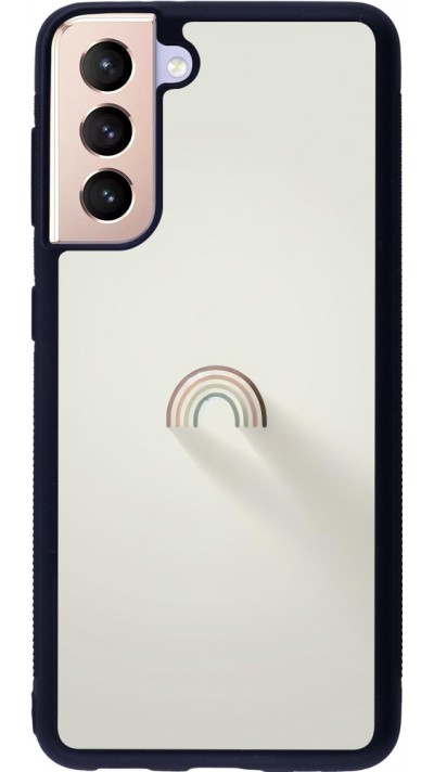 Samsung Galaxy S21 5G Case Hülle - Silikon schwarz Mini Regenbogen Minimal