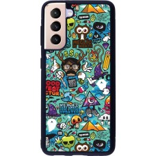 Samsung Galaxy S21 5G Case Hülle - Silikon schwarz Mixed Cartoons Turquoise