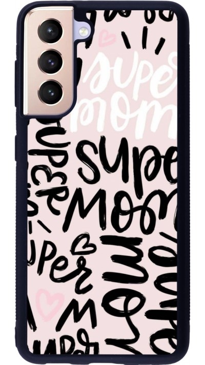 Samsung Galaxy S21 5G Case Hülle - Silikon schwarz Mom 2024 Super mom