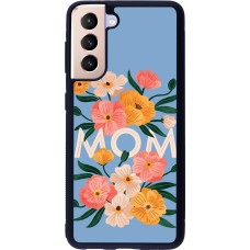 Samsung Galaxy S21 5G Case Hülle - Silikon schwarz Mom 2026 Flowers