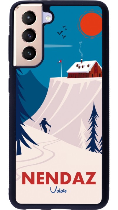 Samsung Galaxy S21 5G Case Hülle - Silikon schwarz Nendaz Cabane Ski