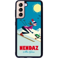 Samsung Galaxy S21 5G Case Hülle - Silikon schwarz Nendaz Ski Downhill
