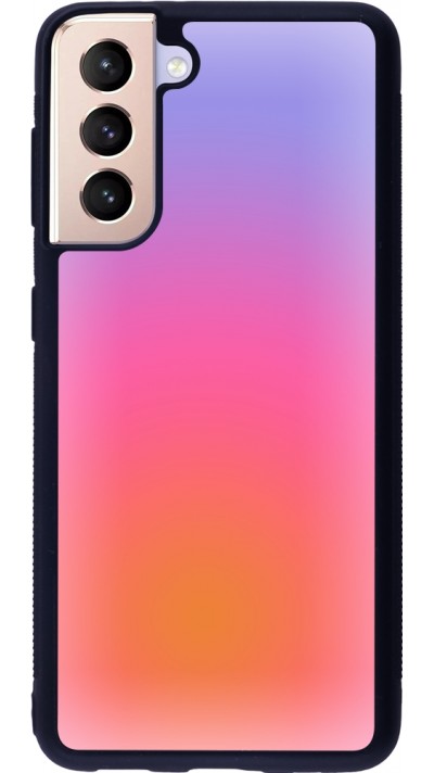 Samsung Galaxy S21 5G Case Hülle - Silikon schwarz Orange Pink Blue Gradient