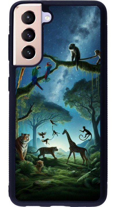 Samsung Galaxy S21 5G Case Hülle - Silikon schwarz Paradies der exotischen Tiere