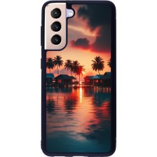 Samsung Galaxy S21 5G Case Hülle - Silikon schwarz Paradies Malediven