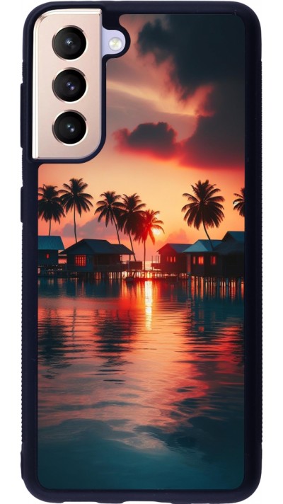 Samsung Galaxy S21 5G Case Hülle - Silikon schwarz Paradies Malediven