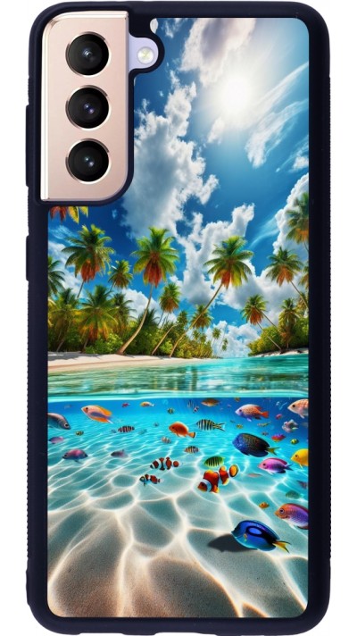 Samsung Galaxy S21 5G Case Hülle - Silikon schwarz Strandparadies