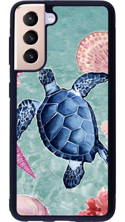 Samsung Galaxy S21 5G Case Hülle - Silikon schwarz Preppy Turtle