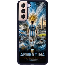 Samsung Galaxy S21 5G Case Hülle - Silikon schwarz Fussball Argentinien splash 2026