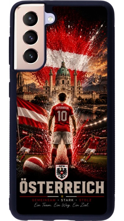 Samsung Galaxy S21 5G Case Hülle - Silikon schwarz Fussball Österreich splash 2026