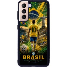 Samsung Galaxy S21 5G Case Hülle - Silikon schwarz Fussball Brasilien splash 2026