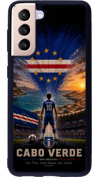 Samsung Galaxy S21 5G Case Hülle - Silikon schwarz Fussball Kap Verde splash 2026