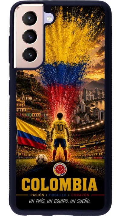 Samsung Galaxy S21 5G Case Hülle - Silikon schwarz Fussball Kolumbien splash 2026