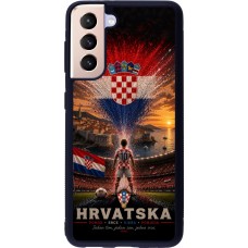 Samsung Galaxy S21 5G Case Hülle - Silikon schwarz Fussball Kroatien splash 2026