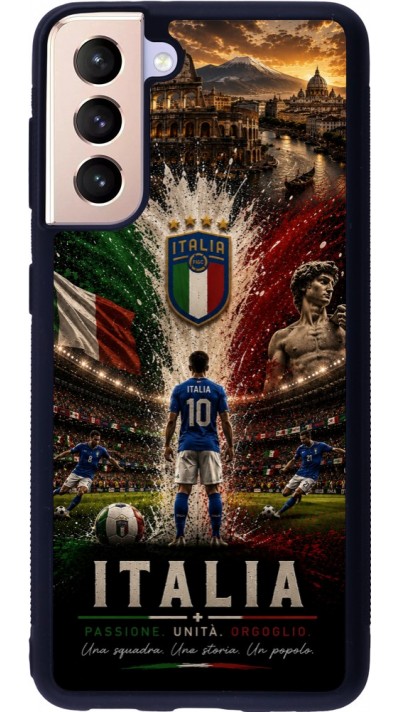 Samsung Galaxy S21 5G Case Hülle - Silikon schwarz Fussball Italien splash 2026
