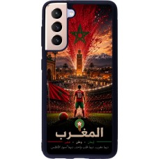 Samsung Galaxy S21 5G Case Hülle - Silikon schwarz Fussball Marokko splash 2026