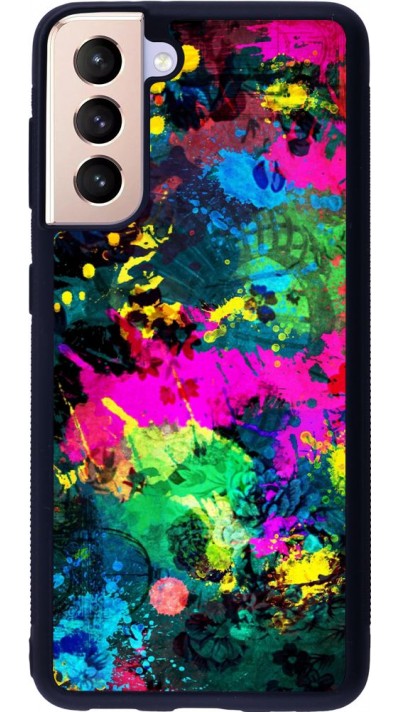 Coque Samsung Galaxy S21 5G - Silicone rigide noir splash paint
