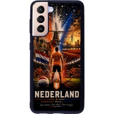 Samsung Galaxy S21 5G Case Hülle - Silikon schwarz Fussball Niederlande splash 2026