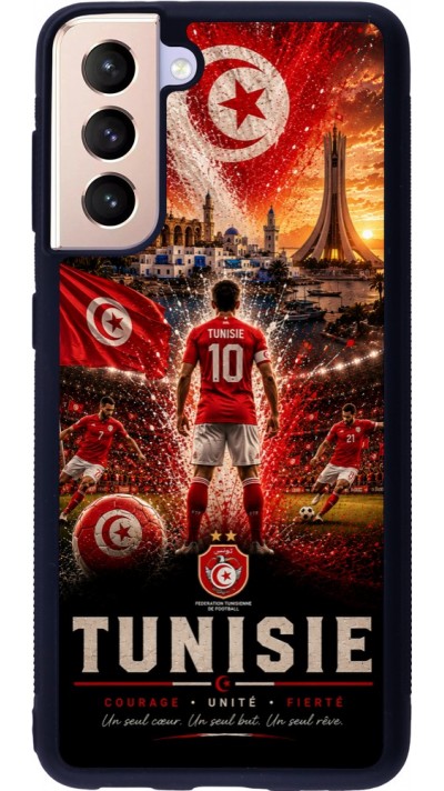 Samsung Galaxy S21 5G Case Hülle - Silikon schwarz Fussball Tunesien splash 2026