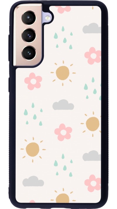 Coque Samsung Galaxy S21 5G - Silicone rigide noir Spring 23 weather