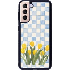 Samsung Galaxy S21 5G Case Hülle - Silikon schwarz Blue vichy tulips Spring 2026