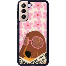 Samsung Galaxy S21 5G Case Hülle - Silikon schwarz Dog with newspaper Spring 2026